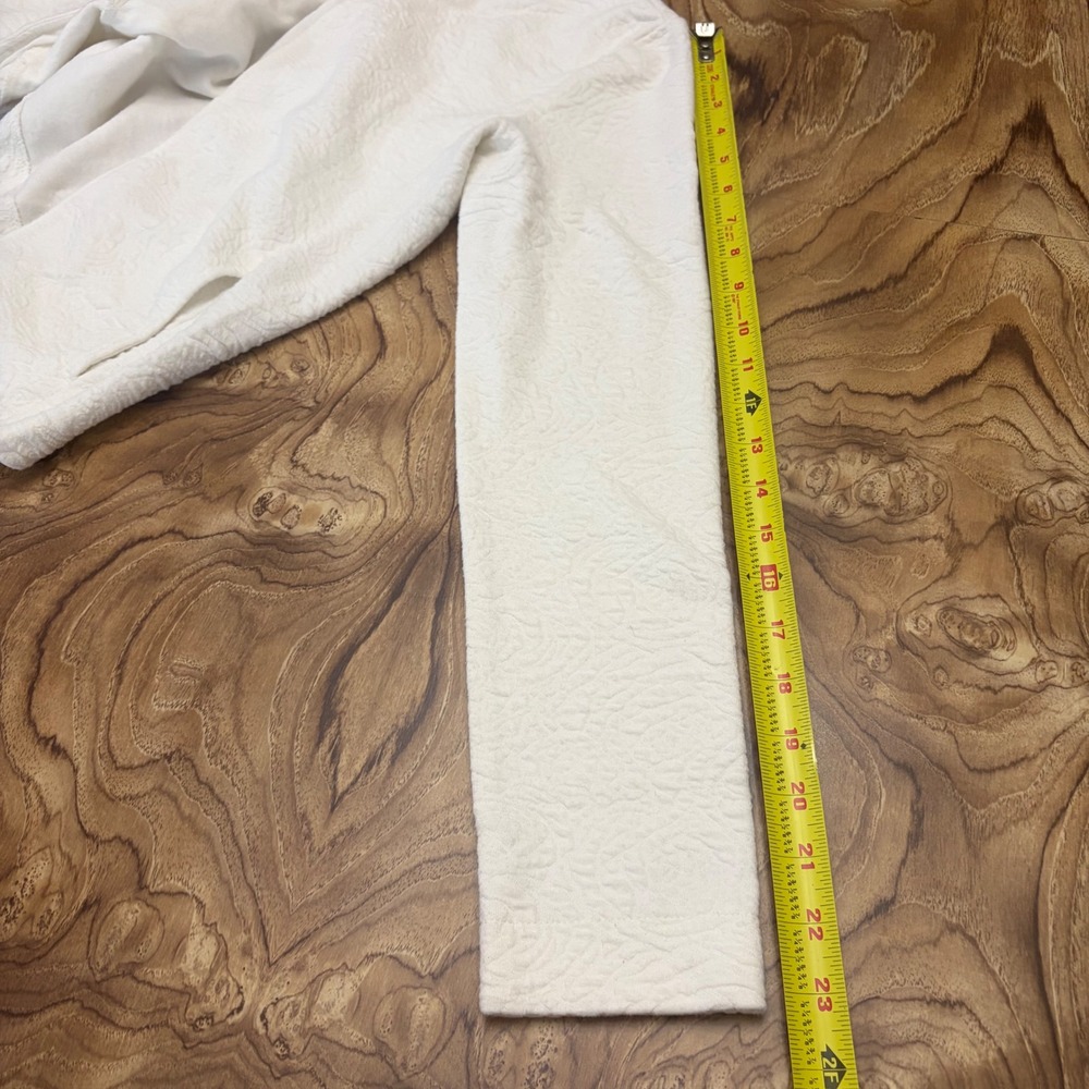 Esprit Womens White Textured Matelasse Open Front Cardigan Jacket Size M Pockets - Picture 12 of 12